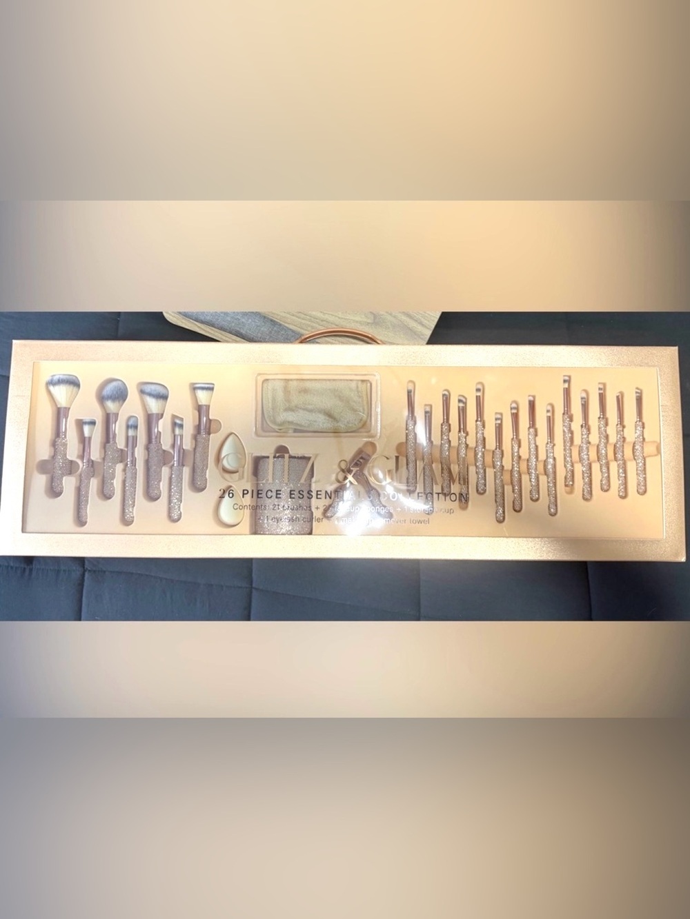 26-Piece Rose Gold Makeup Brush Set with Case